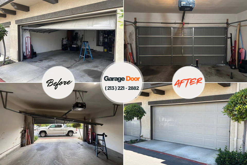 Before and after: garage door company Southport, NC